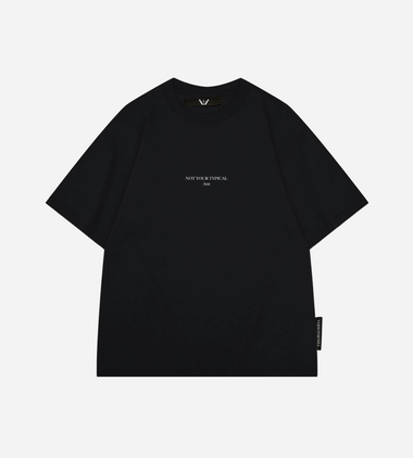 Oversized black T-shirt with bold text Not Your Typical Ami
https://versoparnell.com/