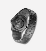 Close-up of Seiko NH70A movement in Silverera watch with luminous markers
