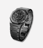 Side shot of Verso Parnell Silverera watch with polished bezel and sapphire crystal