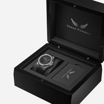 Premium wooden packaging for the Silverera Sport Skeleton Watch by Verso Parnell