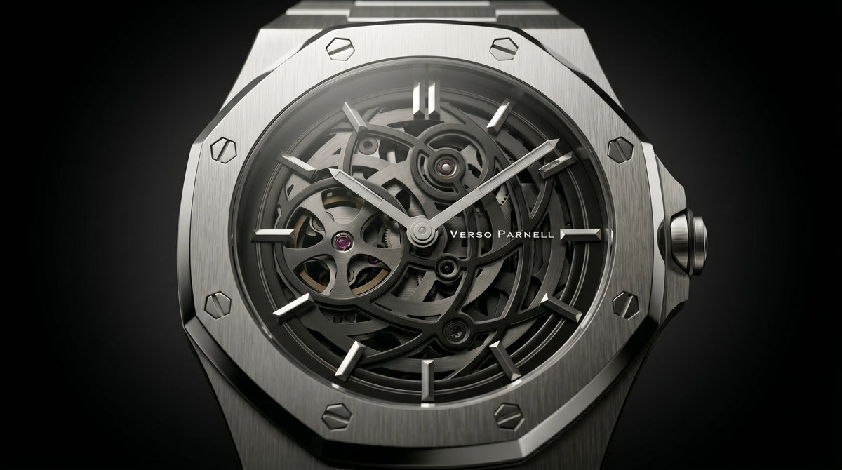 Verso Parnell Silverera Skeleton Automatic Watch under AED 3000