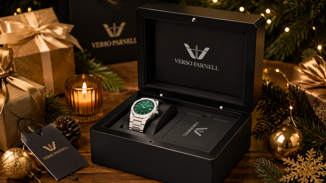 Verso Parnell luxury watch in a premium wooden gift box for Eid al-Adha gifting