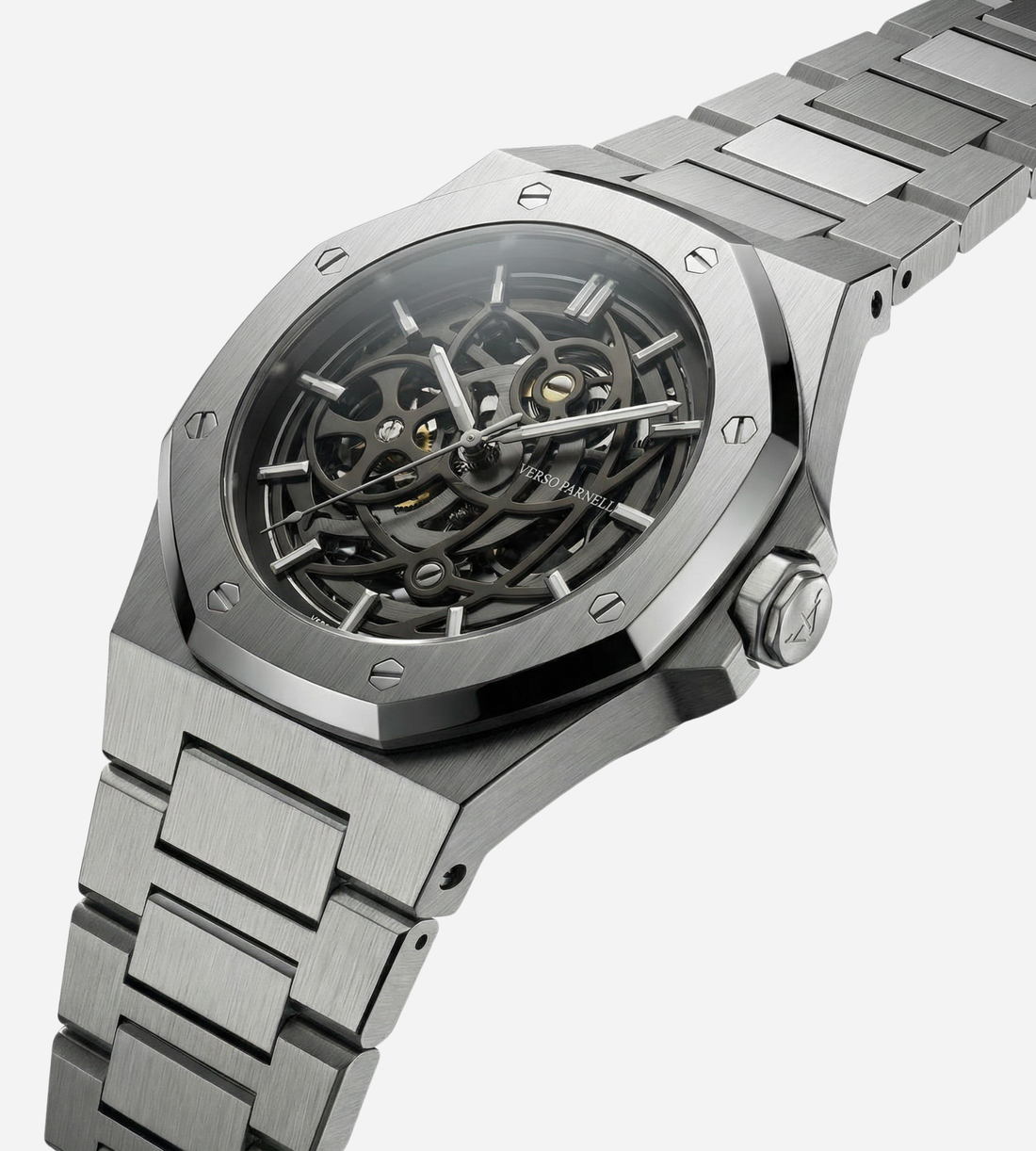 Sapphire crystal watch close-up — anti-reflective coating on Verso Parnell UAE