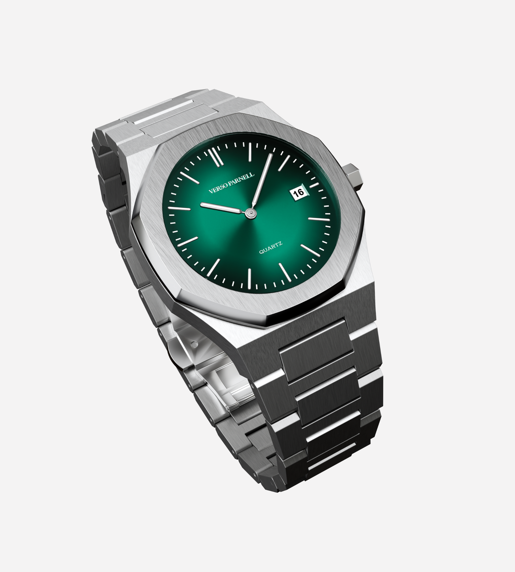 Jade Quartz integrated bracelet watch – 316L steel, sapphire crystal