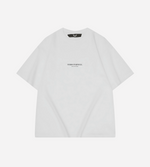 WHITE OVERSIZE T-SHIRT MIDDLE LOGO DESIGN