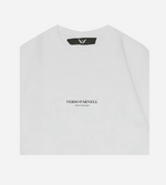 WHITE OVERSIZE T-SHIRT MIDDLE LOGO DESIGN