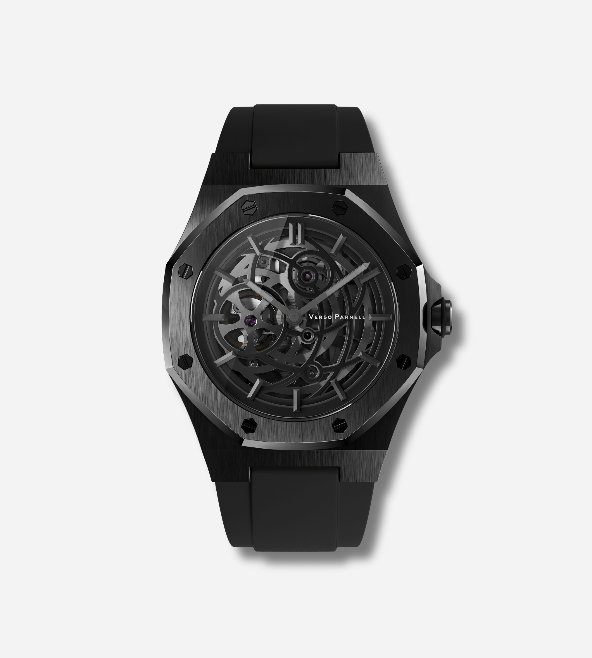Nebula Sport Skeleton Watch for men with rubber strap and exposed dial