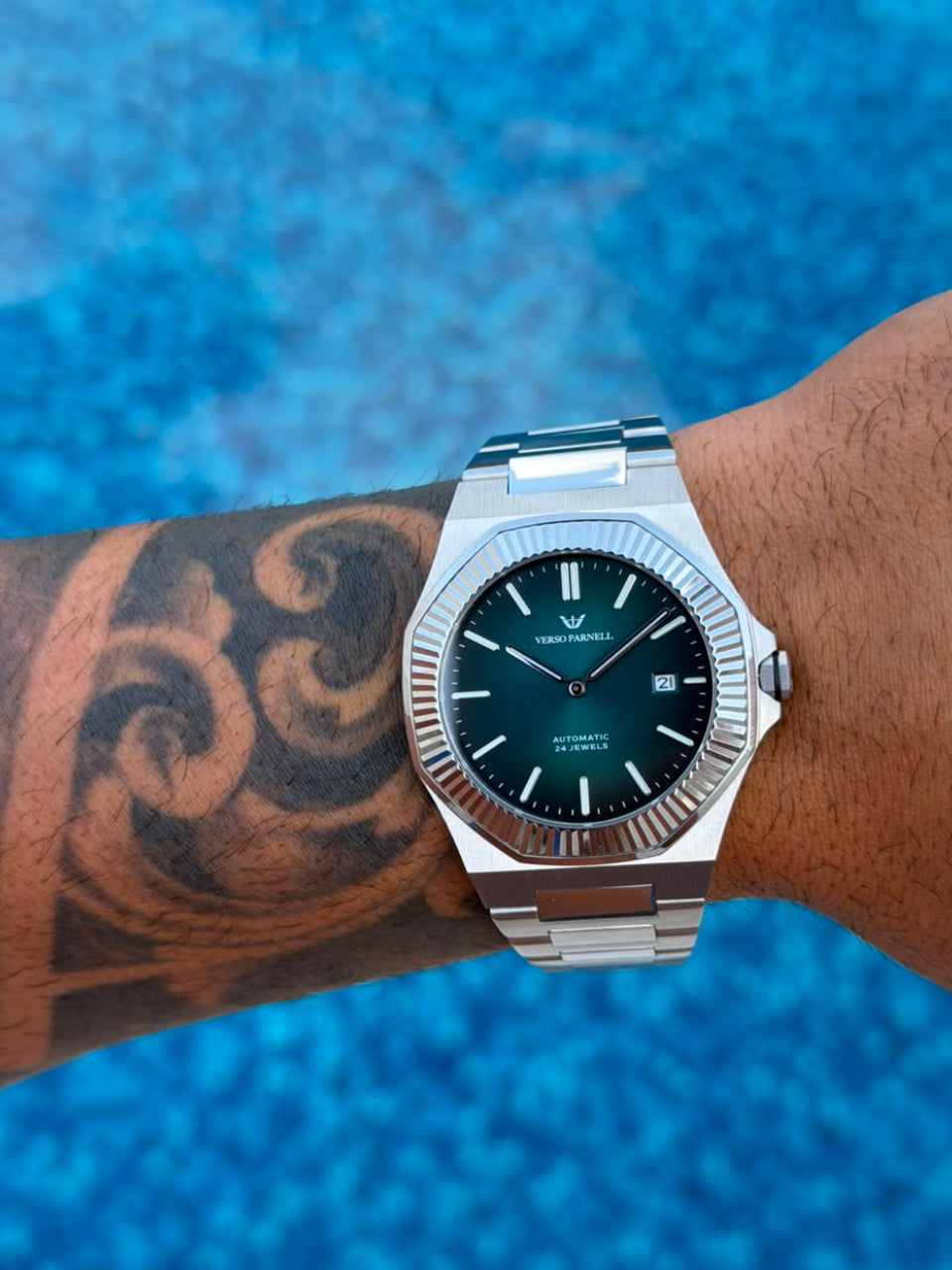 Emerald Automatic Watch for Men – Integrated Stainless Steel Bracelet