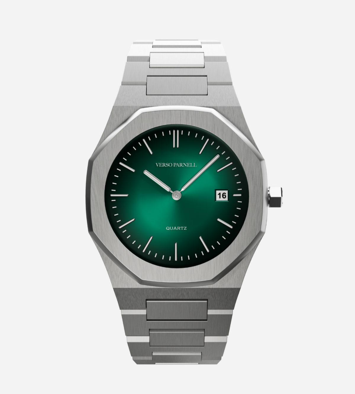 Verso Parnell Jade Quartz – jade-green fumé dial, octagonal stainless-steel case