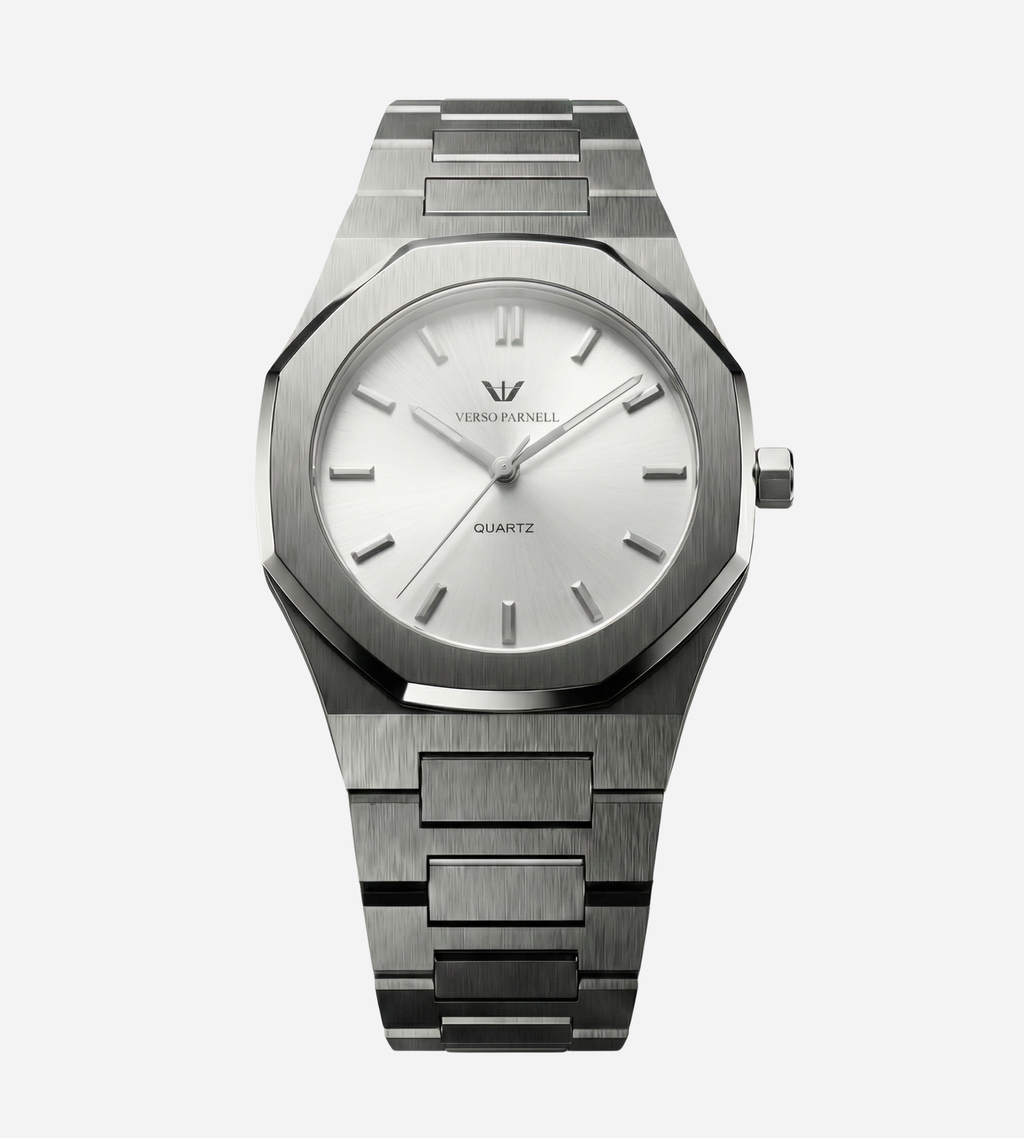 ARIA Classic – Silver Stainless Steel Quartz Timepiece - Verso Parnell