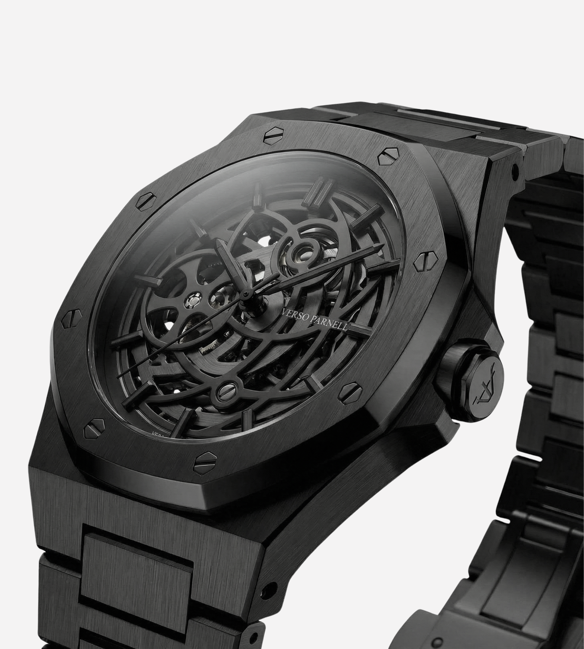 Nebula Skeleton Watch in wooden gift box – luxury automatic watch UAE, free GCC shipping