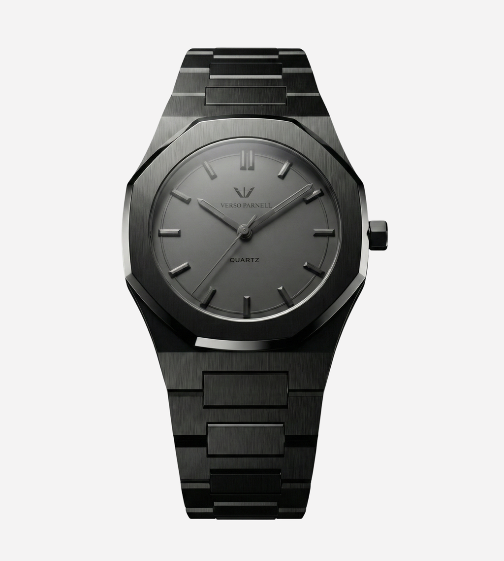 Onyx – Matte Black Quartz Watch for Men - Verso Parnell