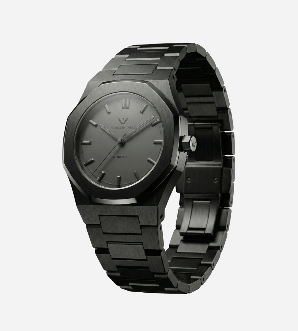 Onyx – Matte Black Quartz Watch for Men - Verso Parnell