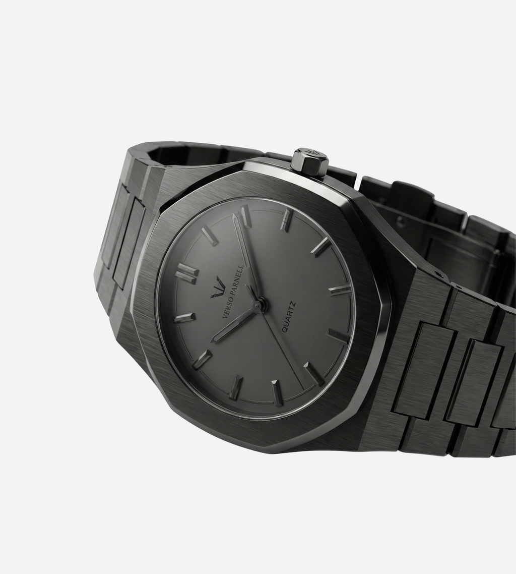 Onyx – Matte Black Quartz Watch for Men - Verso Parnell