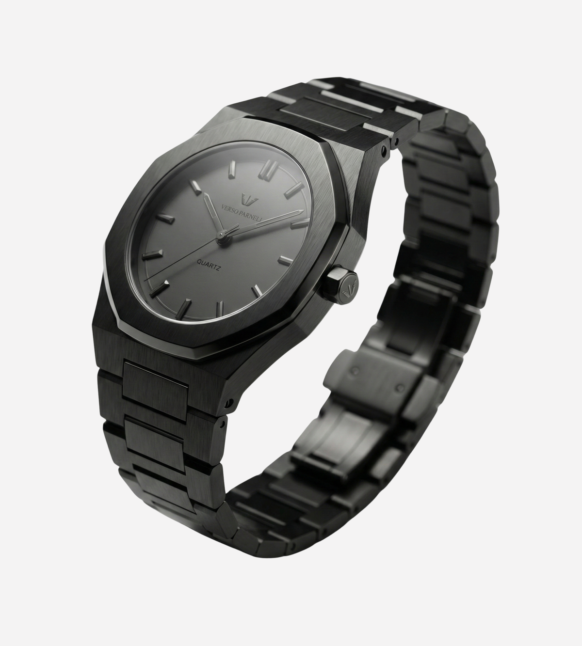 Onyx watch in wooden gift box – matte black luxury watch UAE, free GCC delivery | Verso Parnell