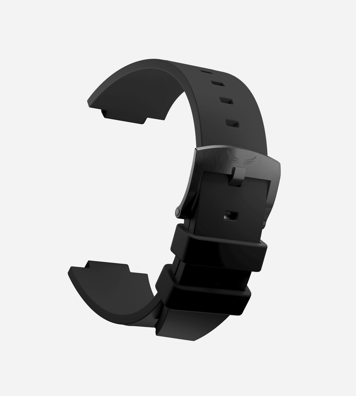 Black rubber watch strap with secure black clasp – replacement strap for Verso Parnell watches