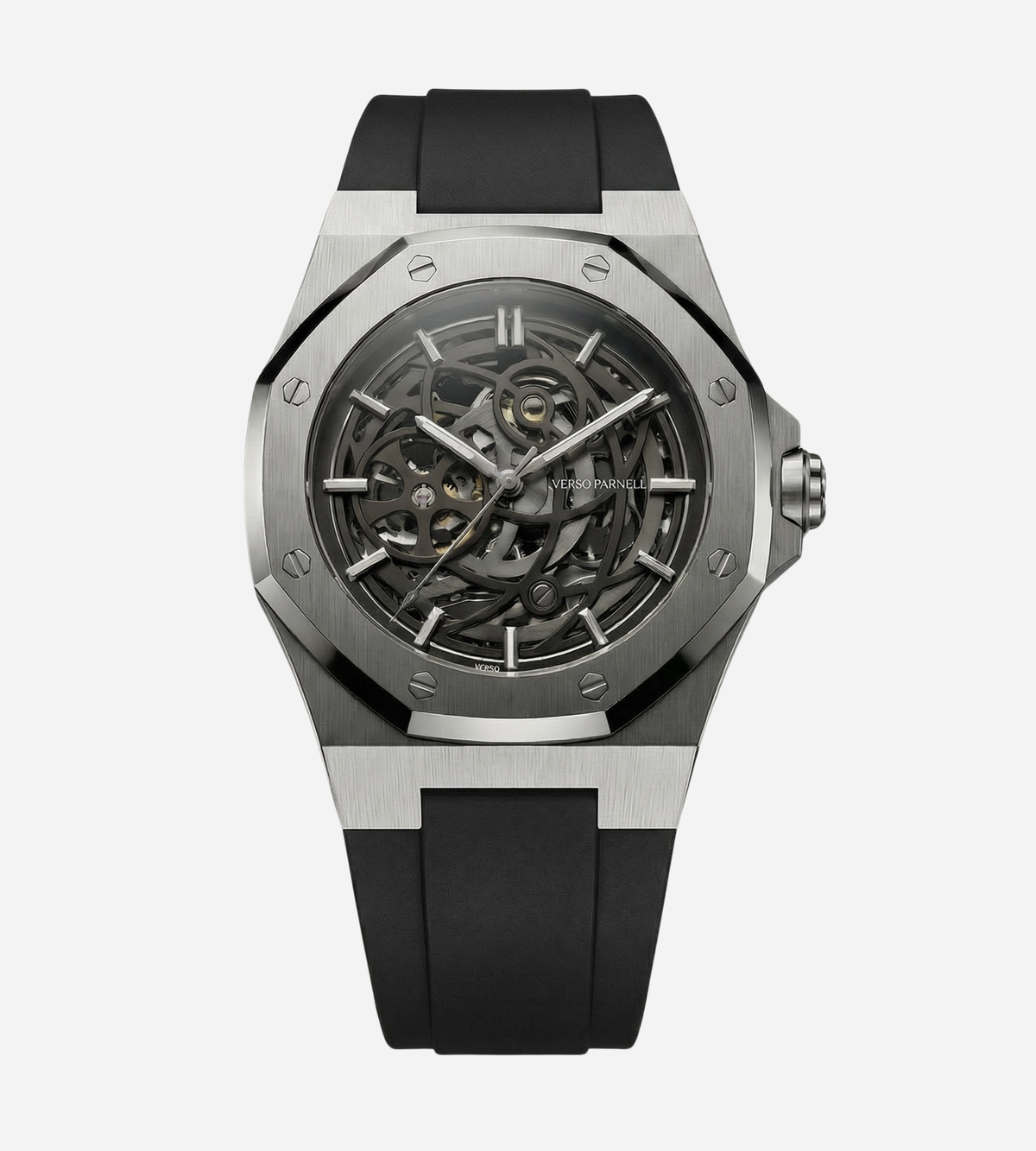 Silverera Sport Skeleton Watch – Seiko NH70A automatic, rubber sport strap | Verso Parnell UAE
