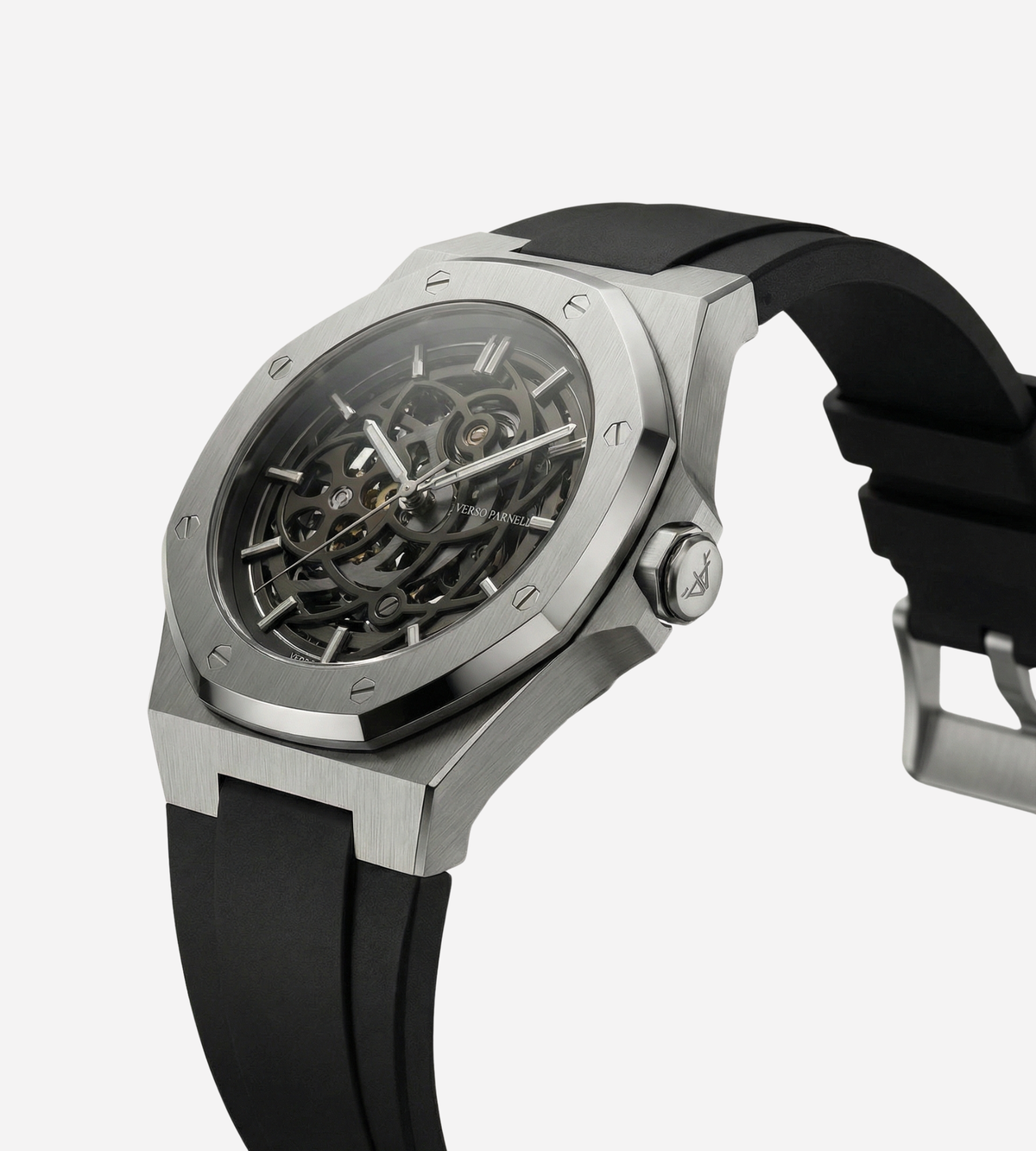 Silverera Sport Skeleton Watch flat lay – 41mm automatic sport watch | Verso Parnell UAE