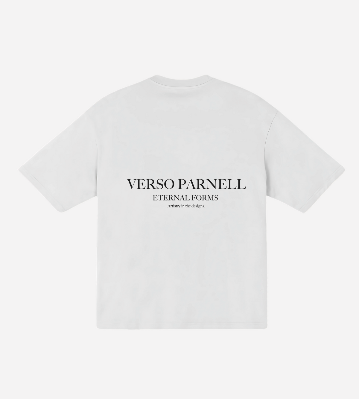 Signature White Oversize T-Shirt side view – drop-shoulder cut, luxury streetwear | Verso Parnell